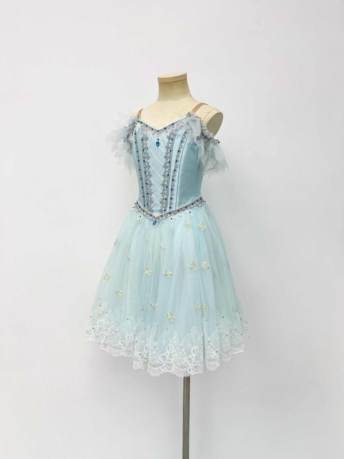 Frost Blue Feather Romantic Ballet Dress