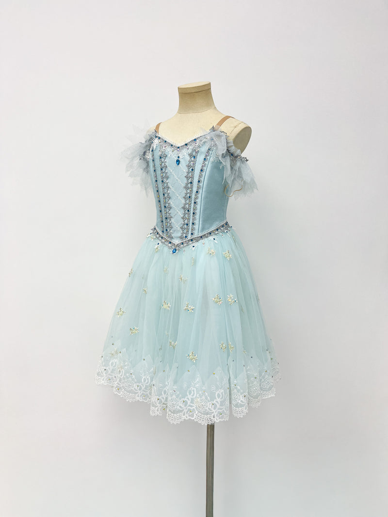 Frost Blue Feather Romantic Ballet Dress
