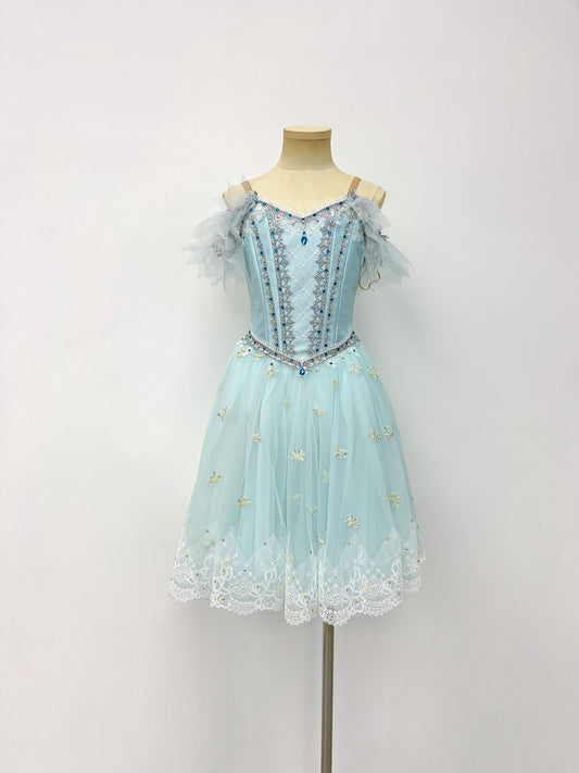 Frost Blue Feather Romantic Ballet Dress