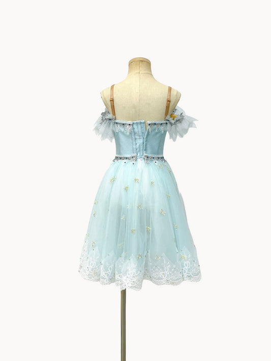 Frost Blue Feather Romantic Ballet Dress