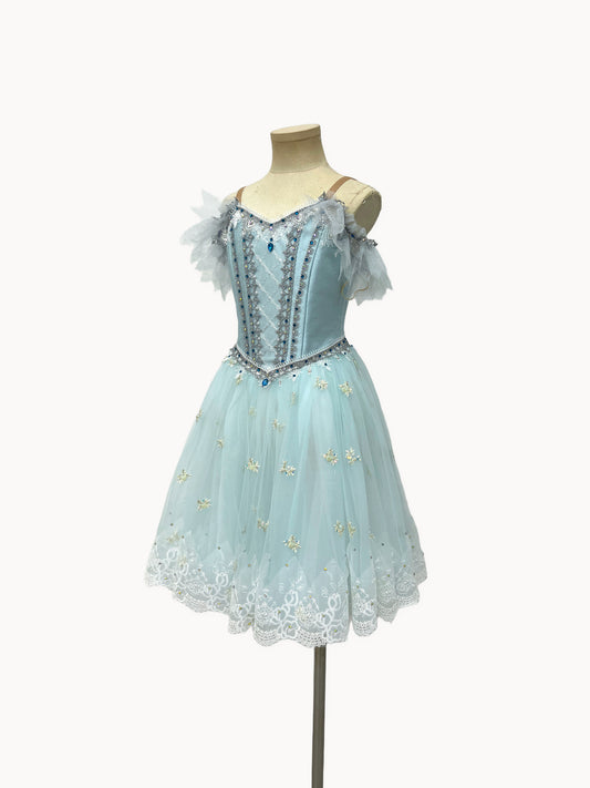 Frost Blue Feather Romantic Ballet Dress