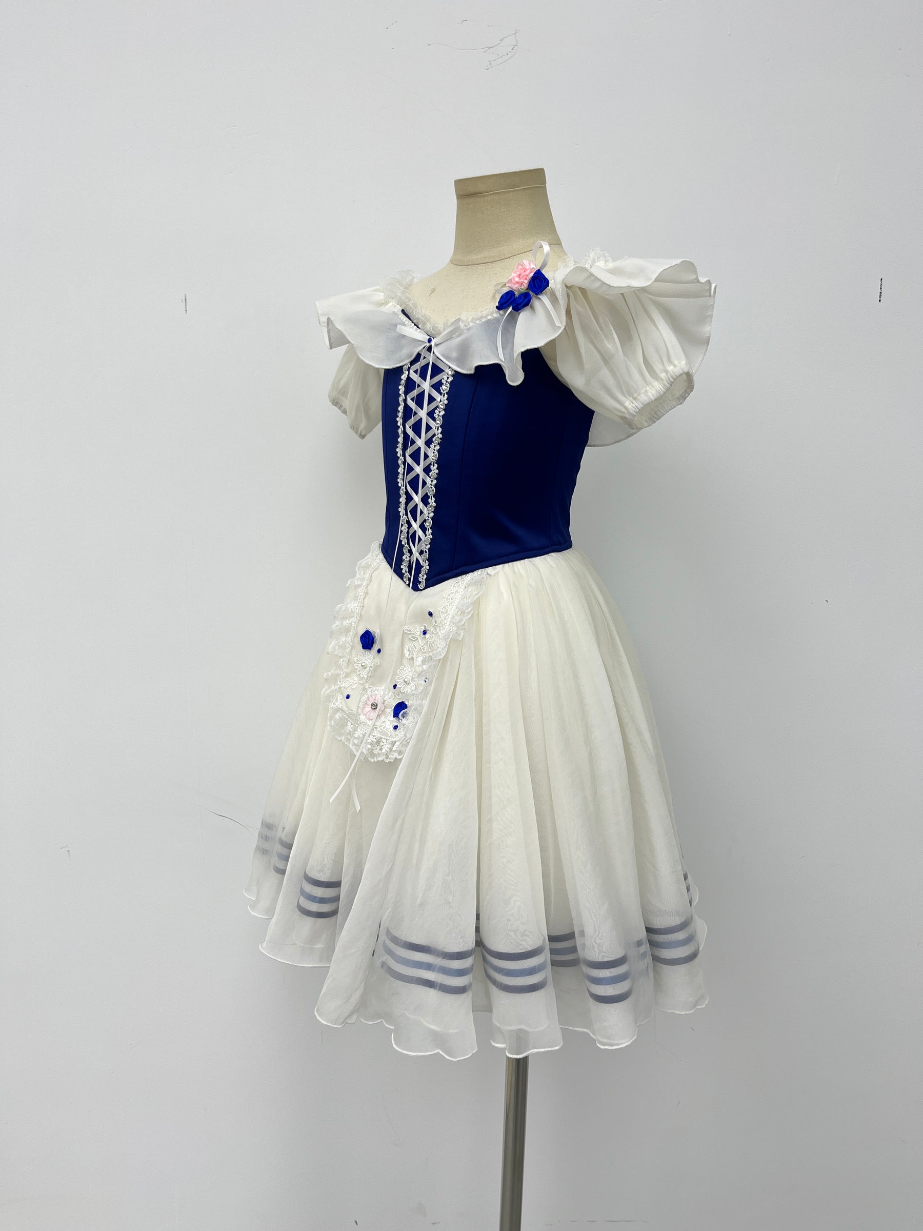 Royal Blue Rose Peasant Ballet Dress