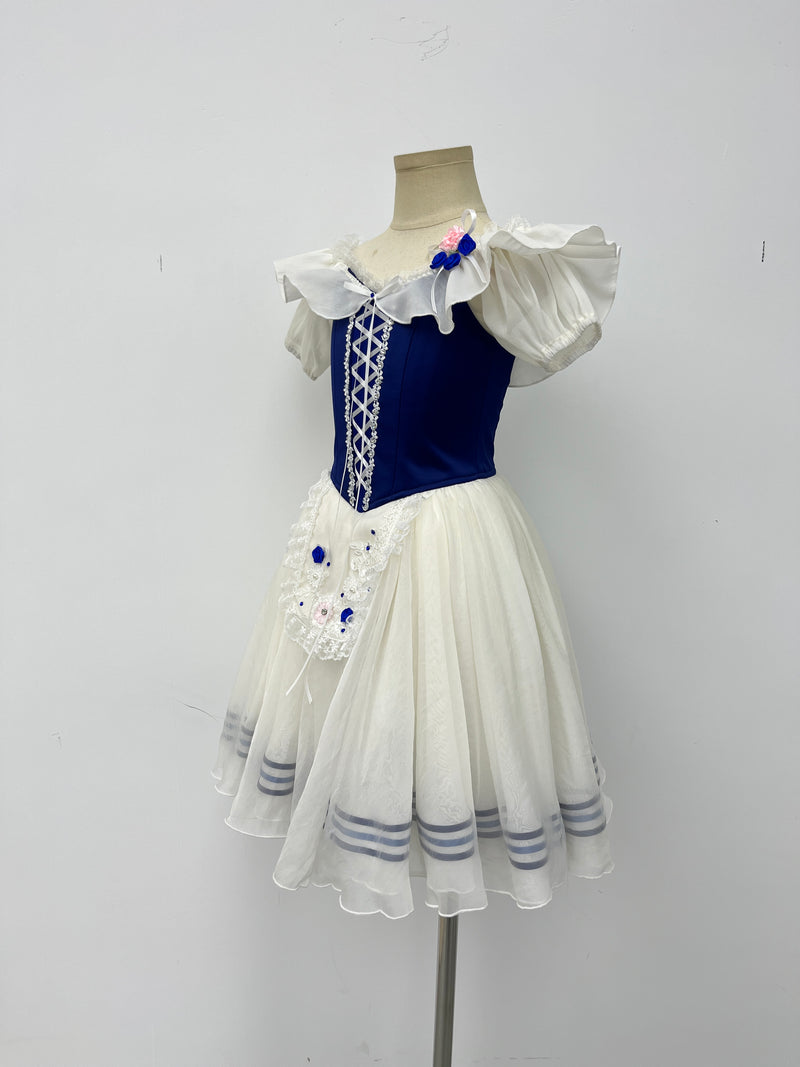 Royal Blue Rose Peasant Ballet Dress