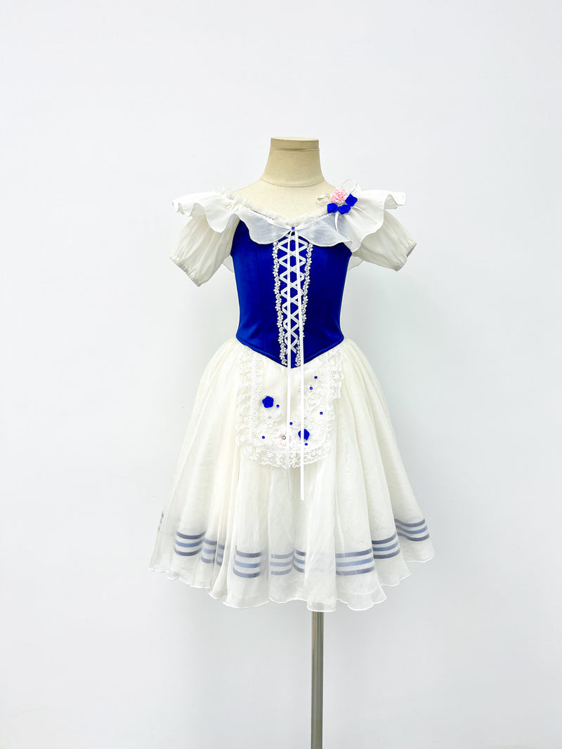 Royal Blue Rose Peasant Ballet Dress