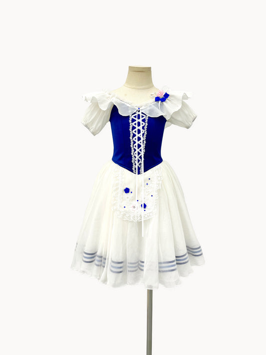 Royal Blue Rose Peasant Ballet Dress