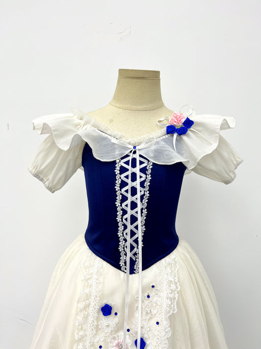 Royal Blue Rose Peasant Ballet Dress