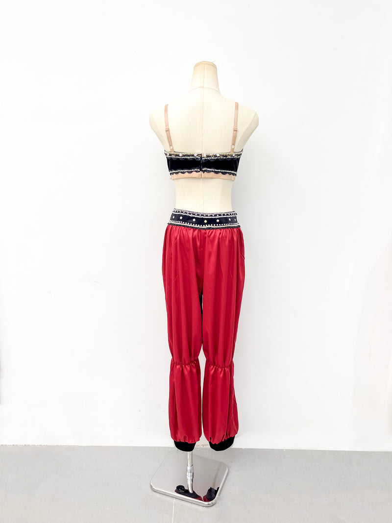 Crimson Arabian Two-Piece Dance Costume