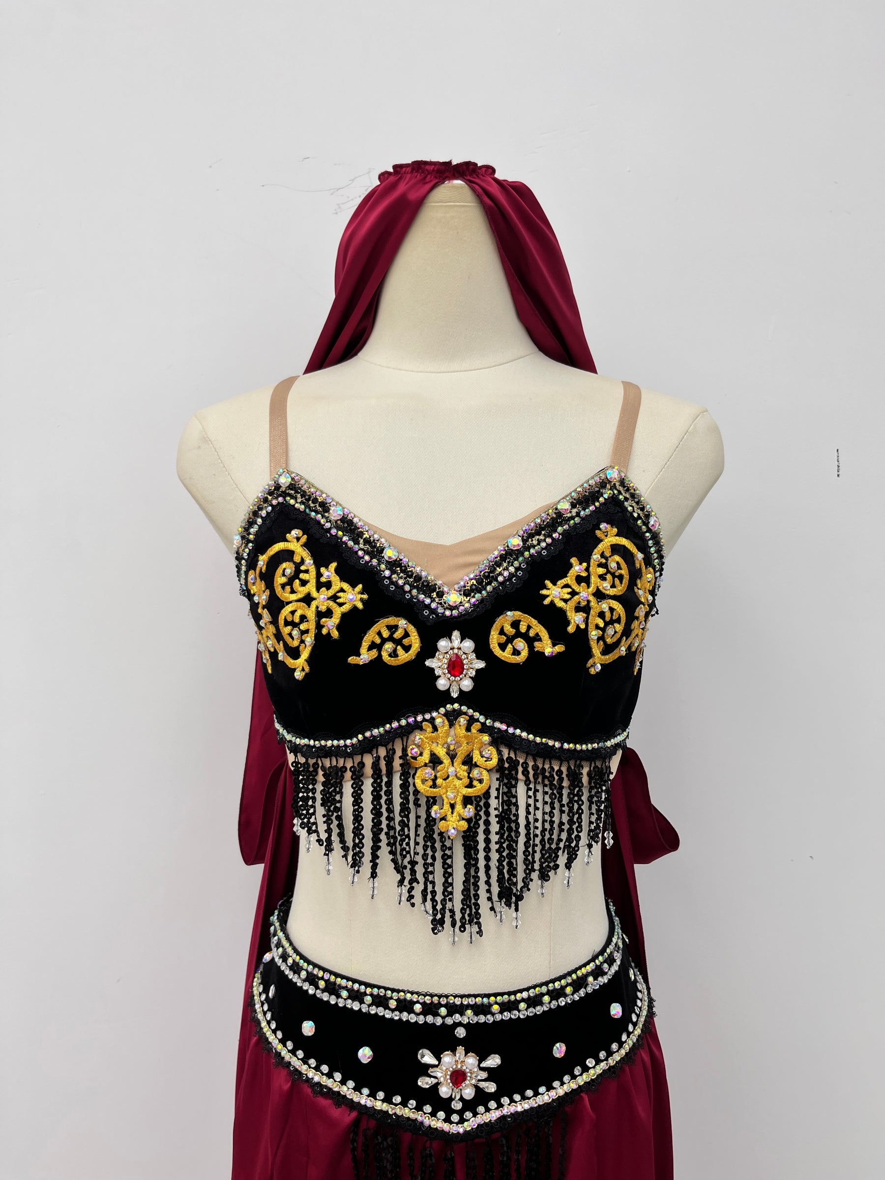 Crimson Arabian Two-Piece Dance Costume
