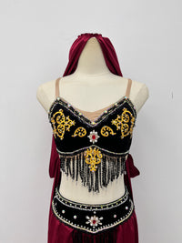 Crimson Arabian Two-Piece Dance Costume