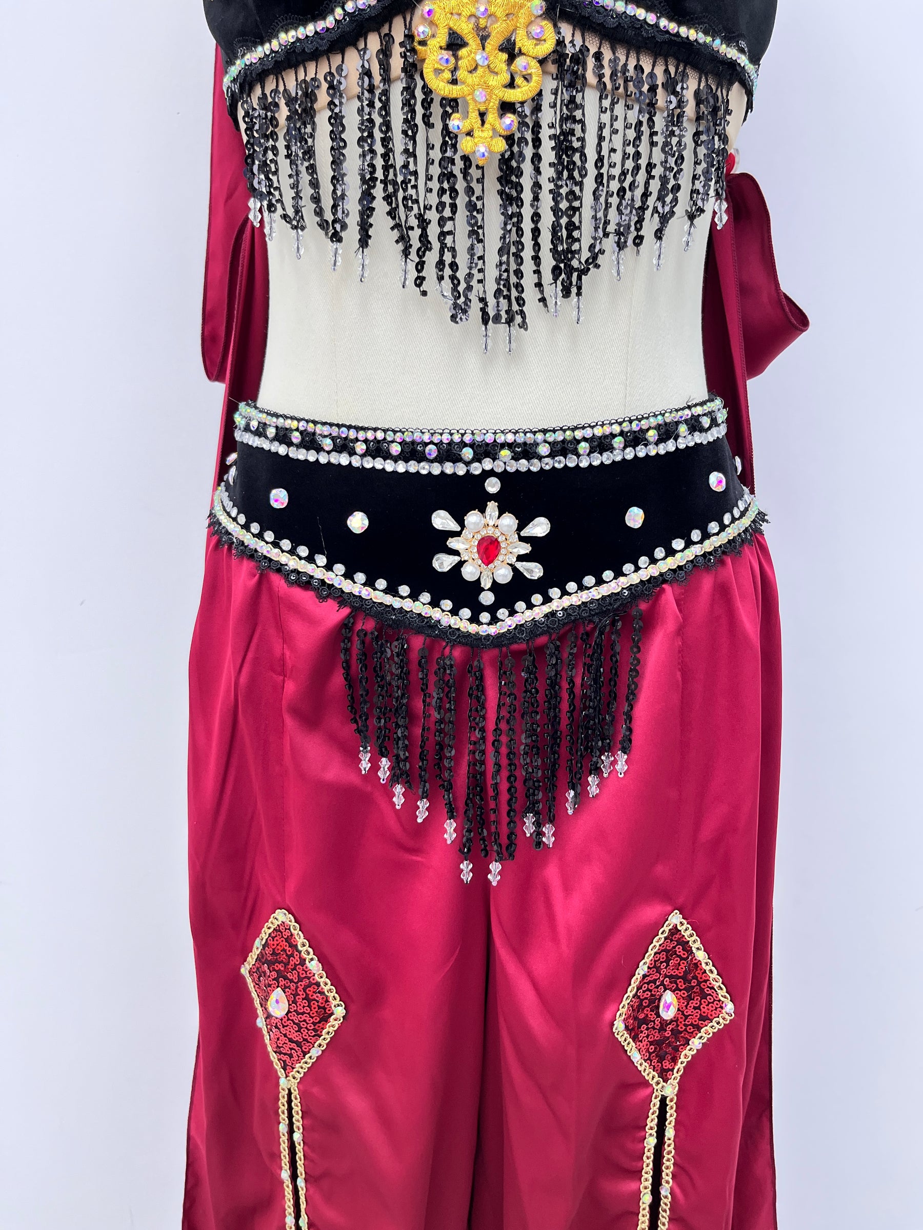 Crimson Arabian Two-Piece Dance Costume