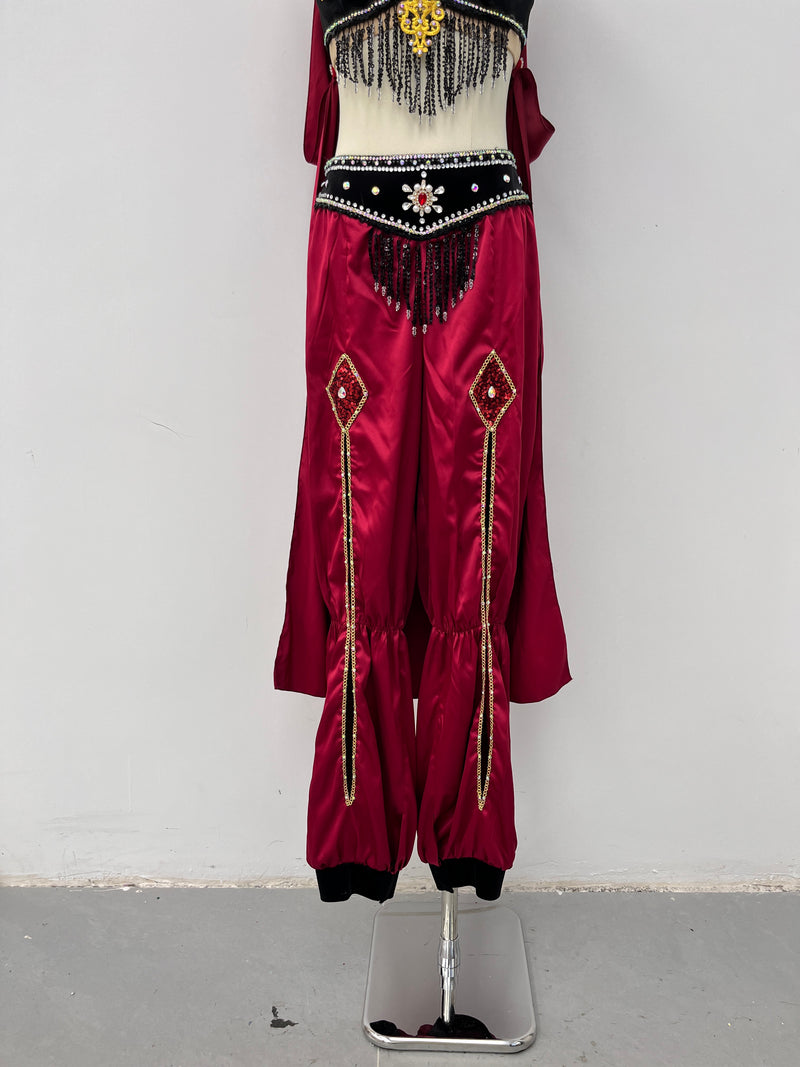 Crimson Arabian Two-Piece Dance Costume
