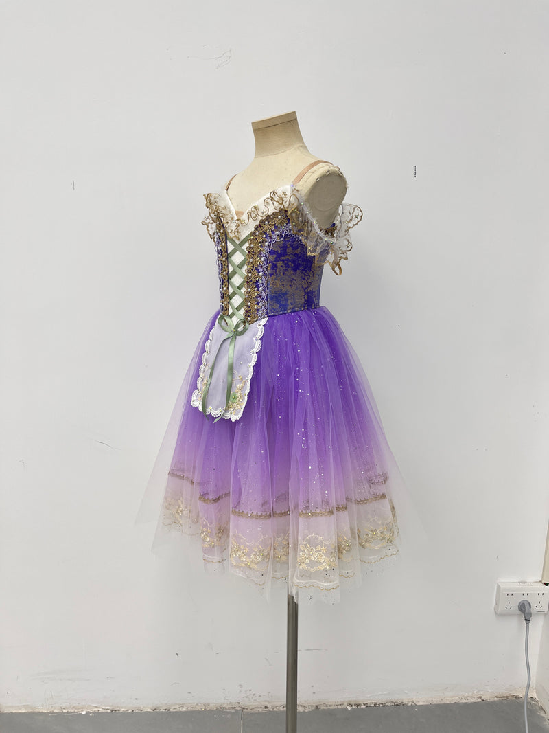 Lavender Gilded Peasant Ballet Dress