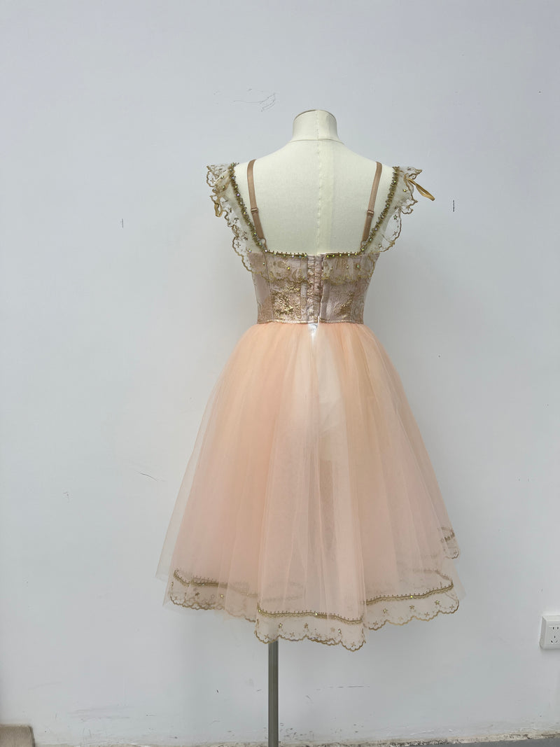 Champagne Rose Peasant Ballet Dress
