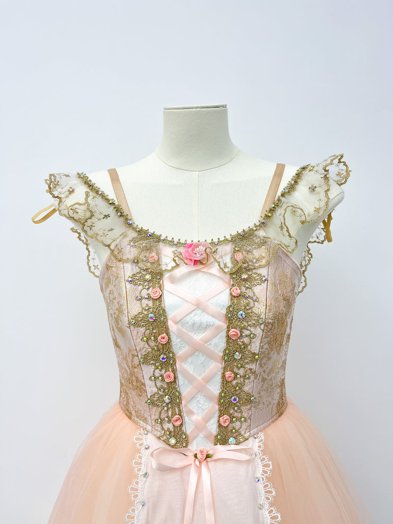 Champagne Rose Peasant Ballet Dress