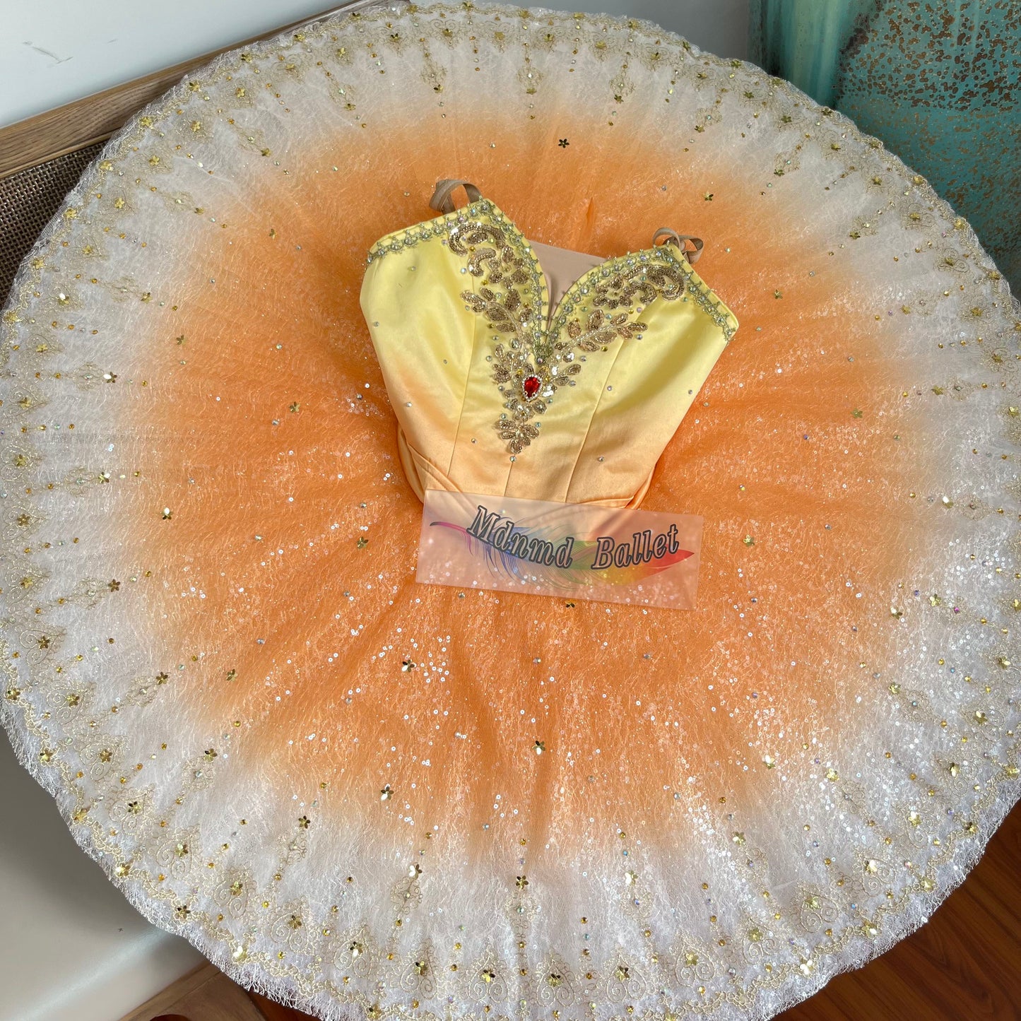 Professional Orange Platter Ballet Tutu for Youth America Grand Prix (YAGP)-MDT1213