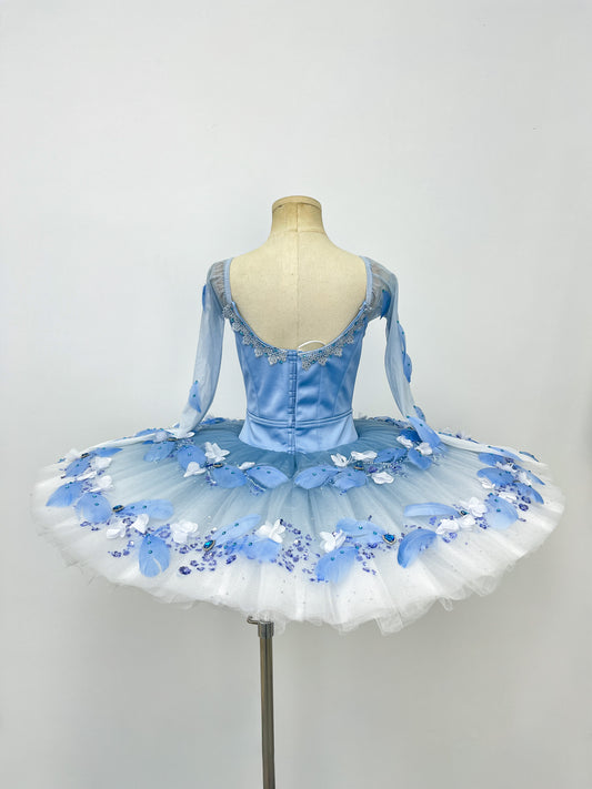 Classical Blue Blossom Long-Sleeve Tutu