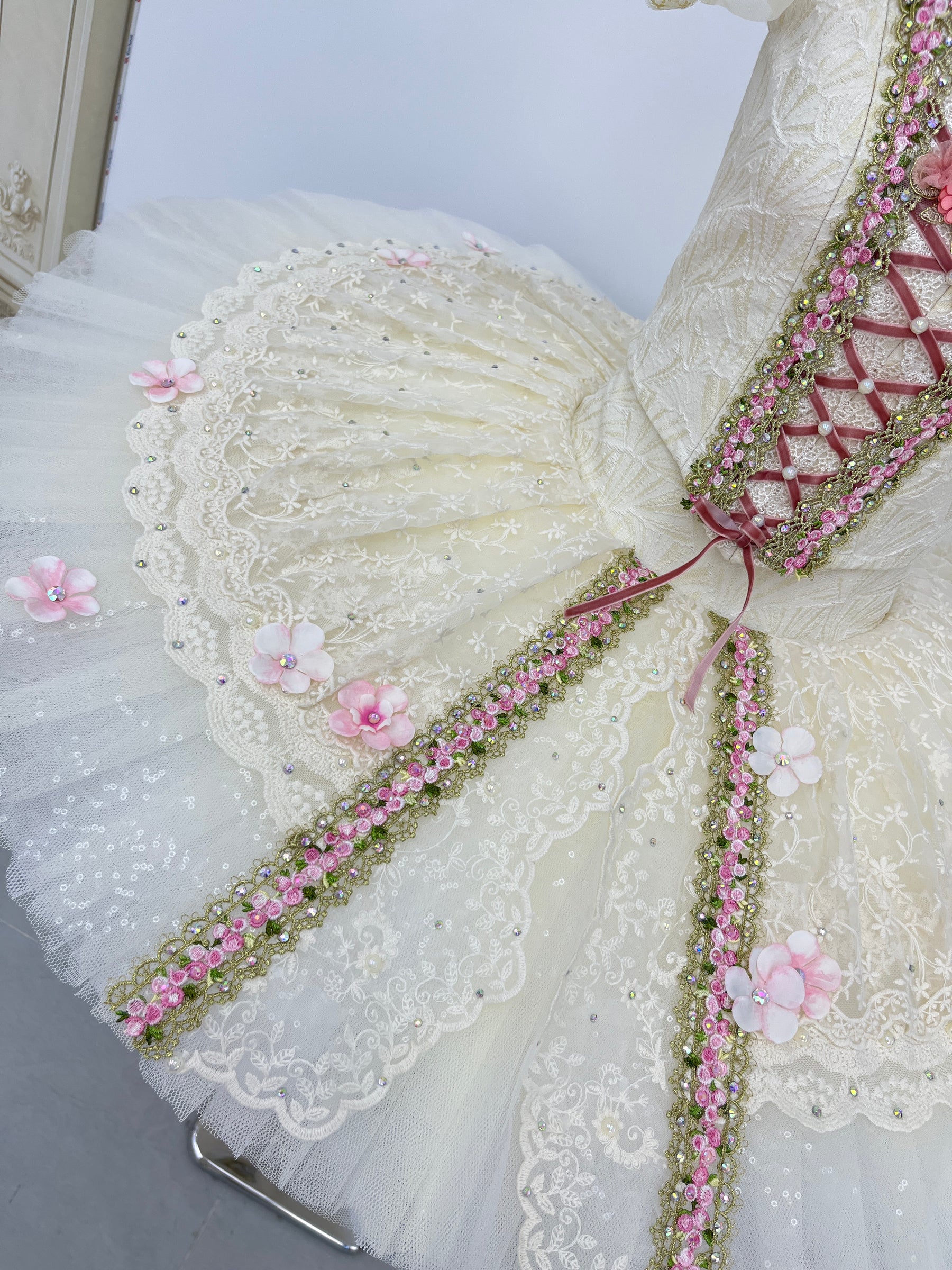 Ivory Blush Floral Classical Tutu