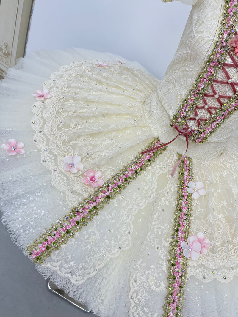 Ivory Blush Floral Classical Tutu