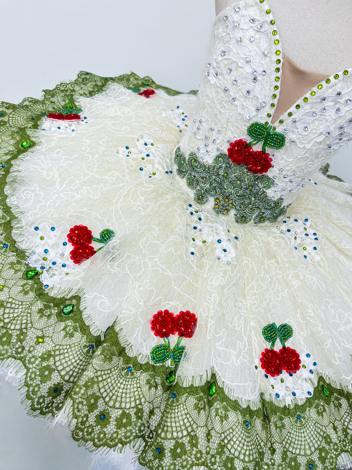 Ivory Emerald Rose Classical Tutu