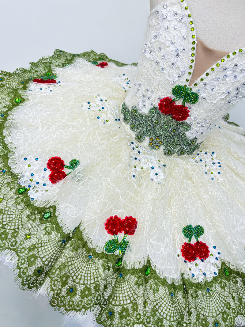 Ivory Emerald Rose Classical Tutu