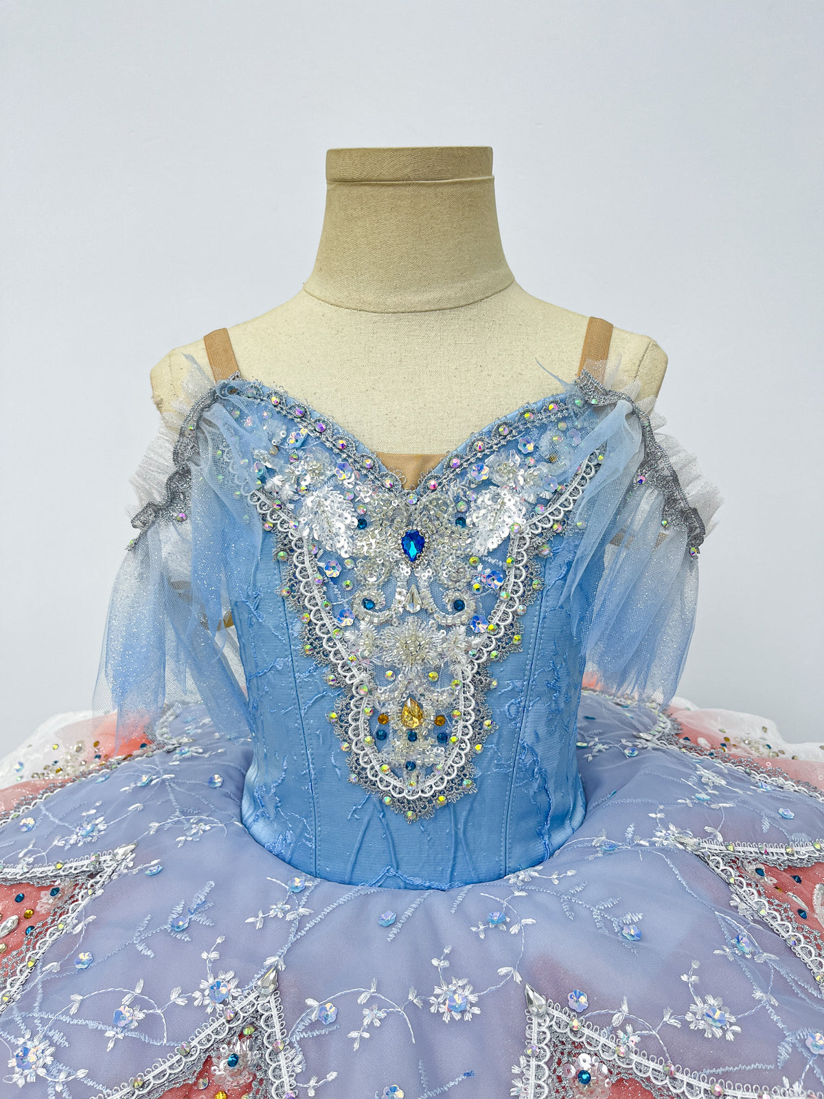 Ice Blue Blush Petal Classical Tutu