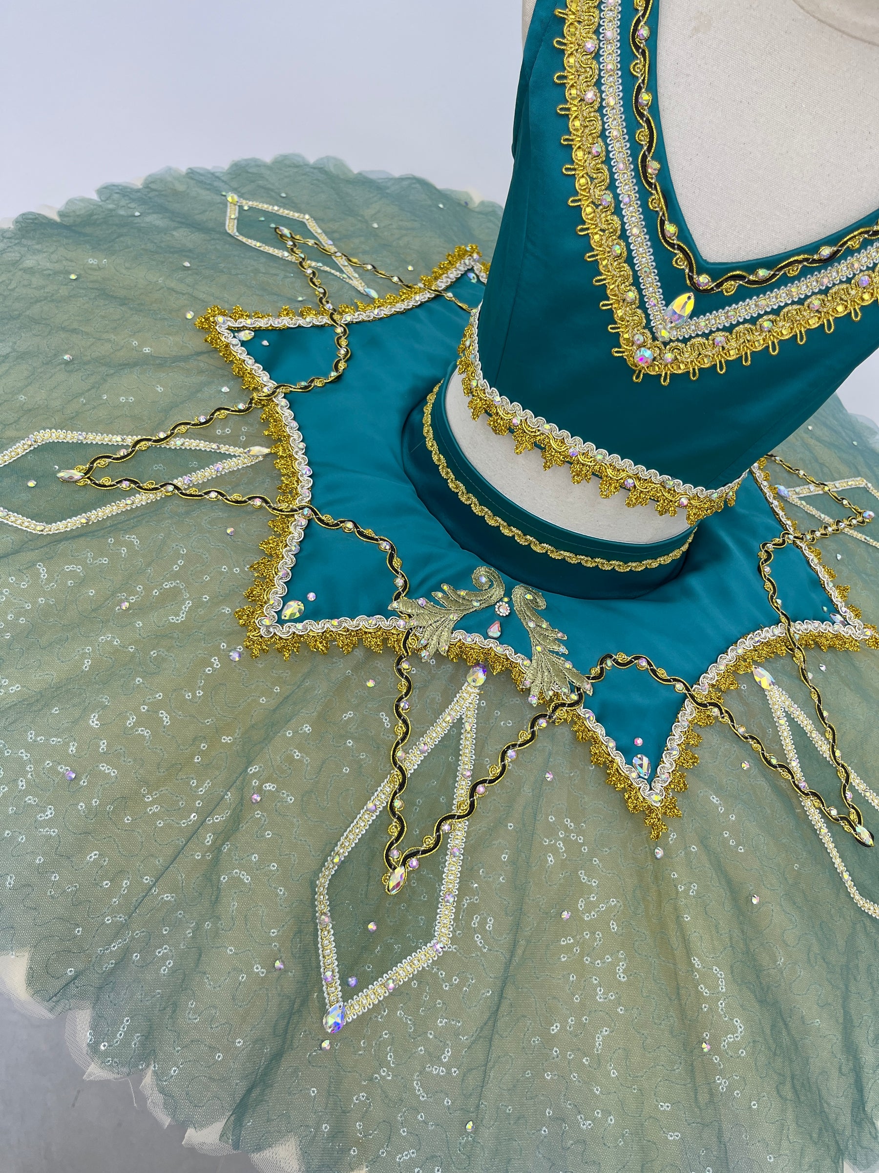 Teal Gold Arabian Classical Tutu