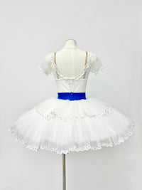 White Royal Blue Ribbon Classical Tutu