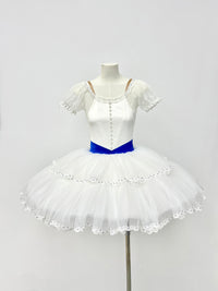 White Royal Blue Ribbon Classical Tutu