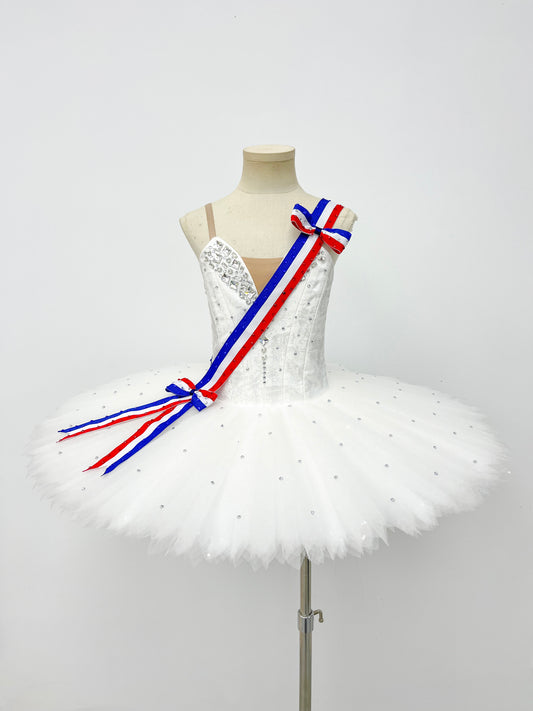 White Tricolor Ribbon Classical Tutu