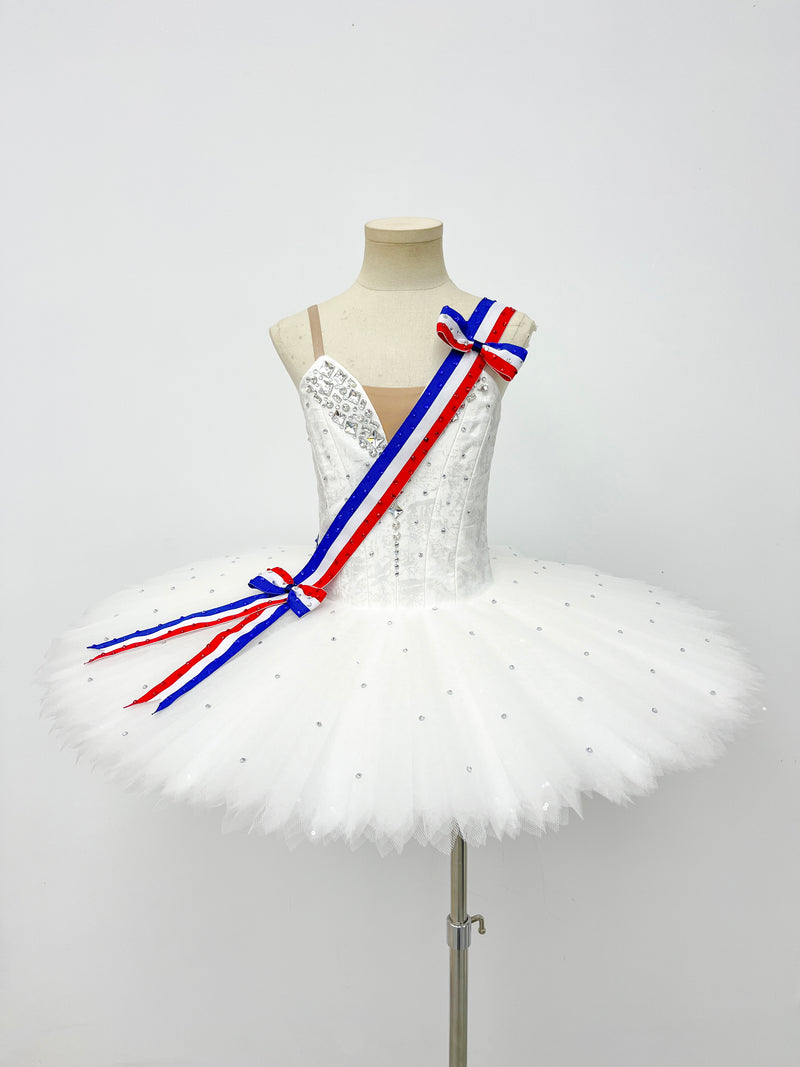 White Tricolor Ribbon Classical Tutu