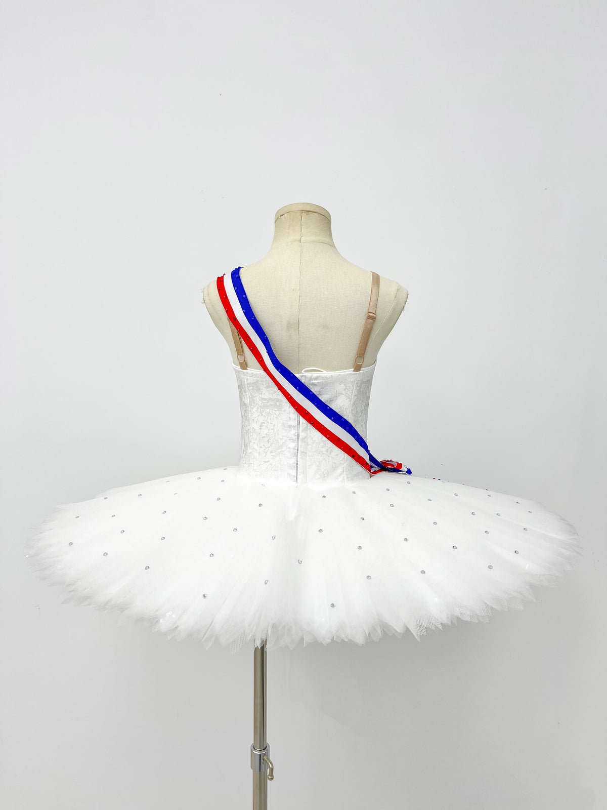 White Tricolor Ribbon Classical Tutu