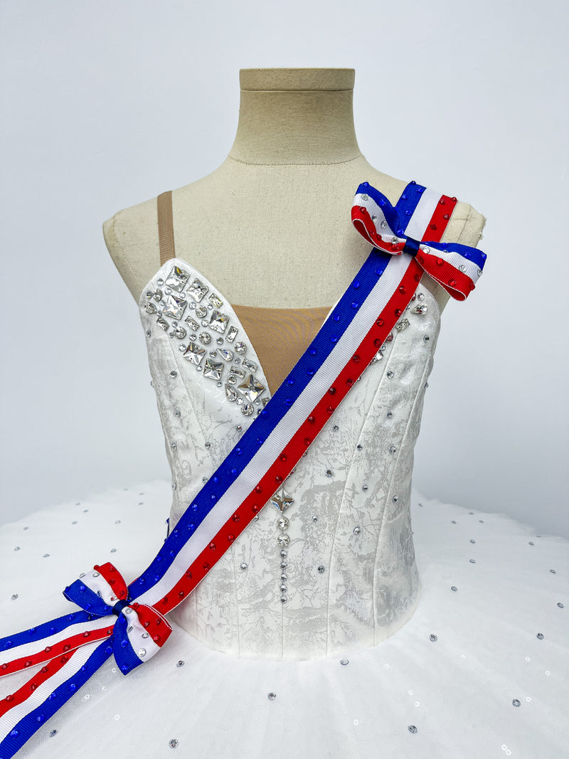 White Tricolor Ribbon Classical Tutu