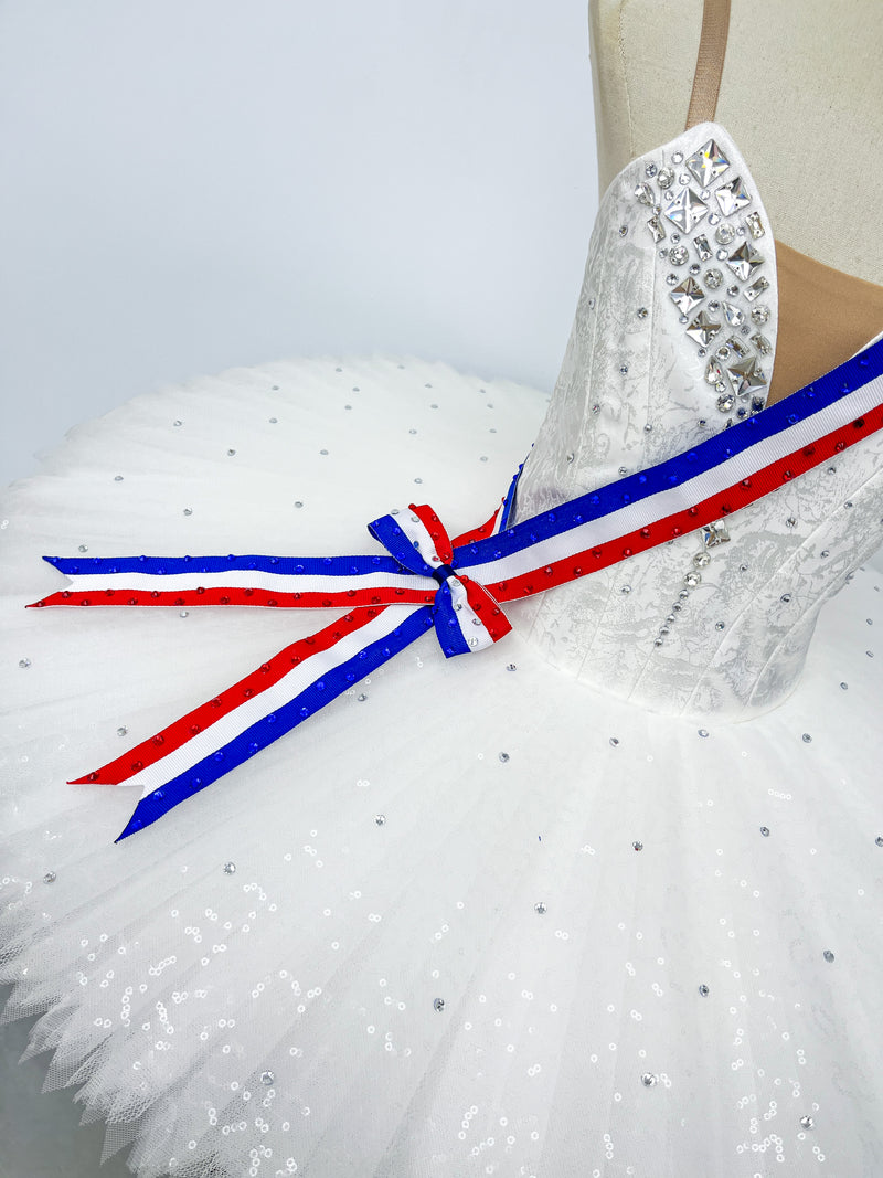 White Tricolor Ribbon Classical Tutu