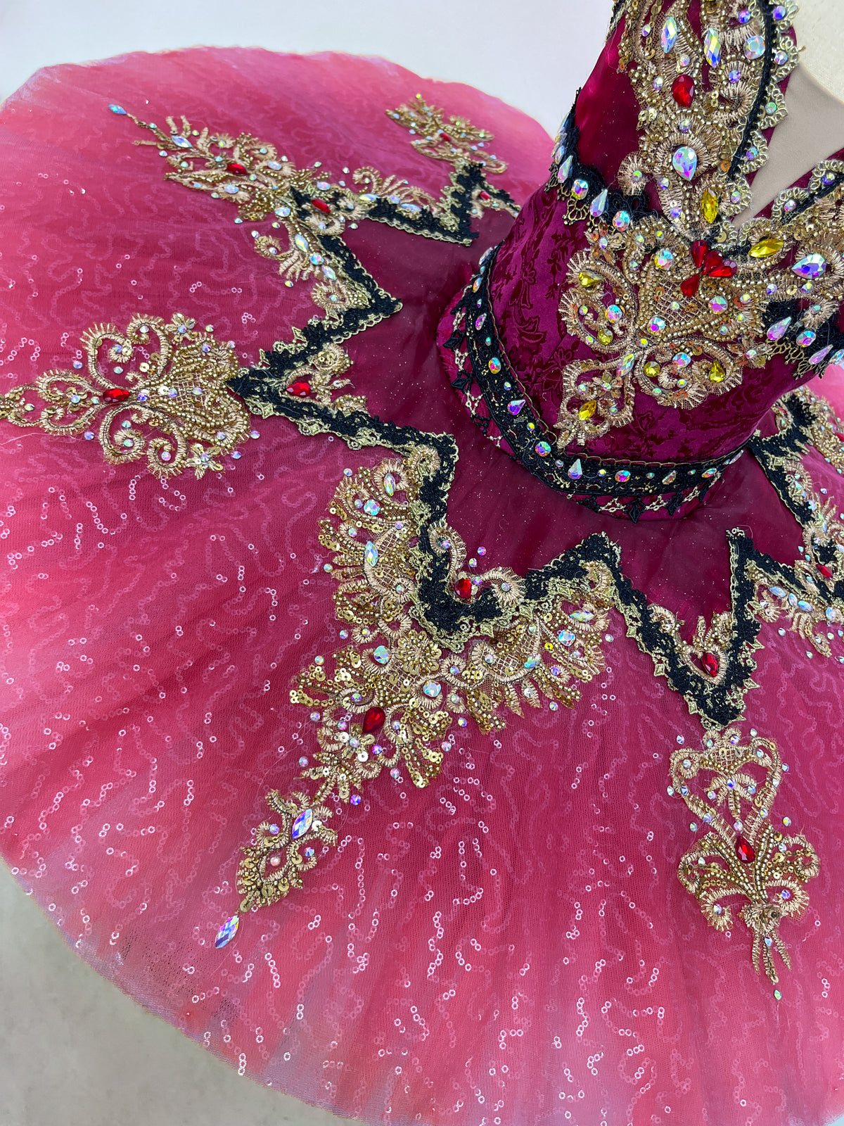 Raspberry Gold Baroque Classical Tutu
