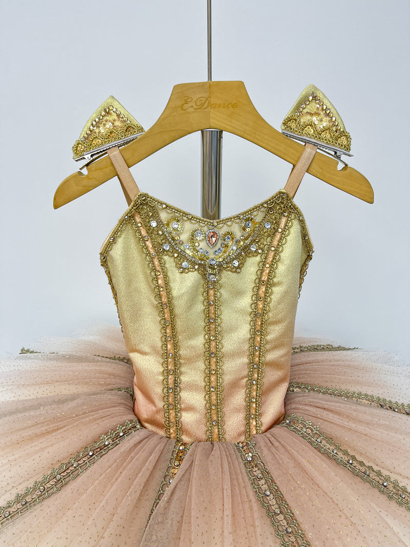 Peach Gold Ribbon Classical Tutu