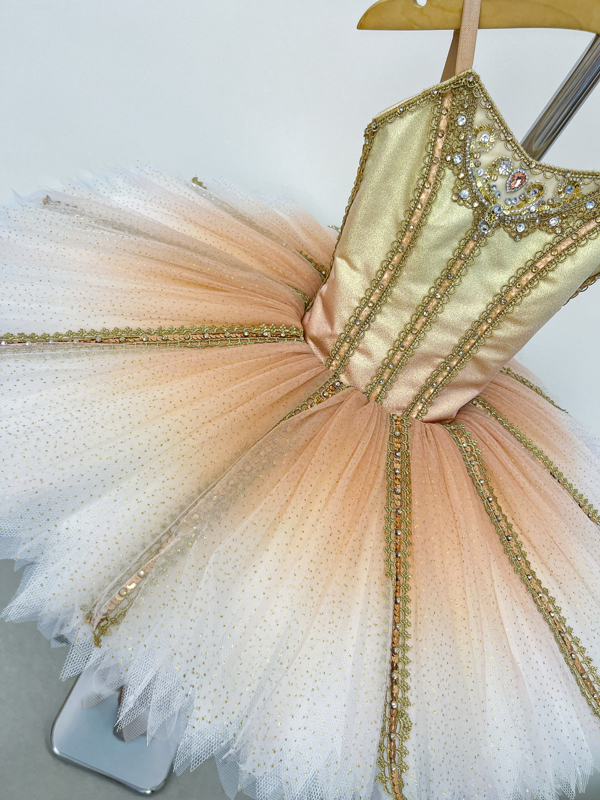 Peach Gold Ribbon Classical Tutu