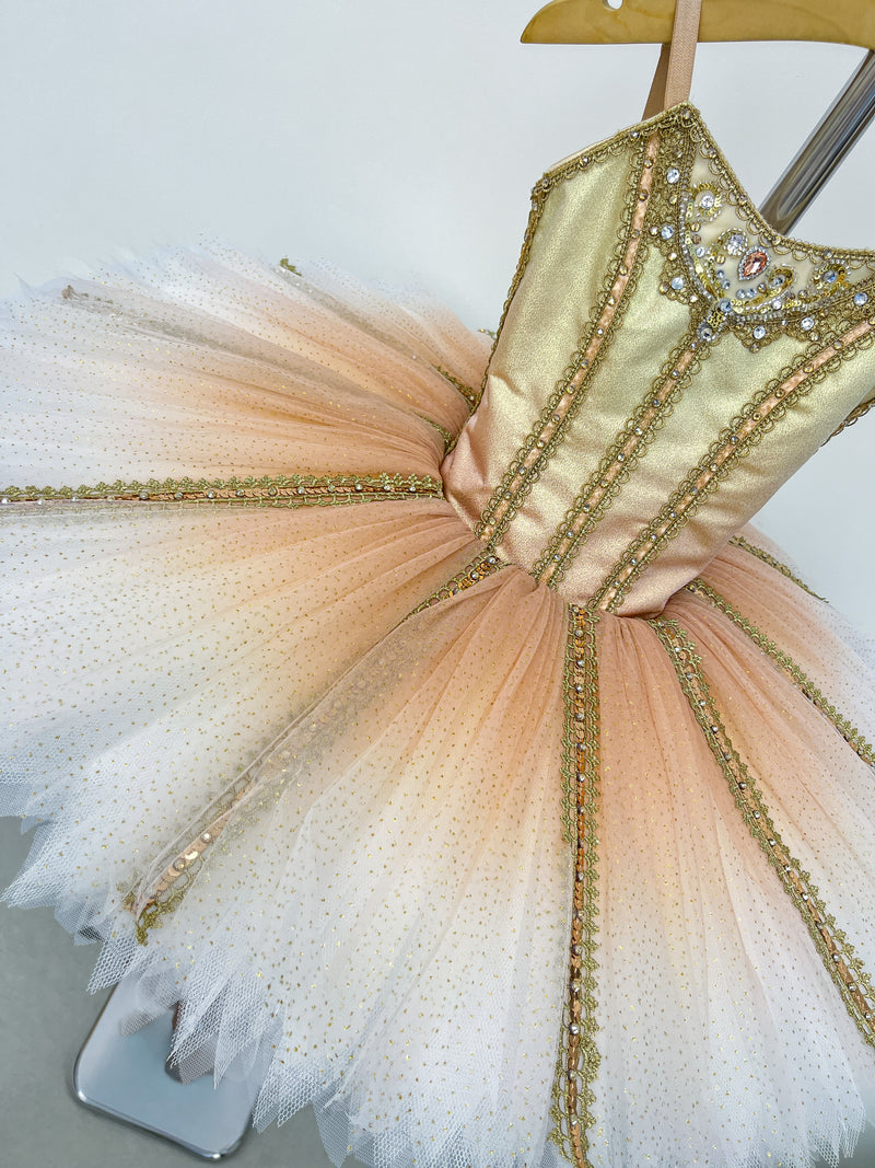 Peach Gold Ribbon Classical Tutu