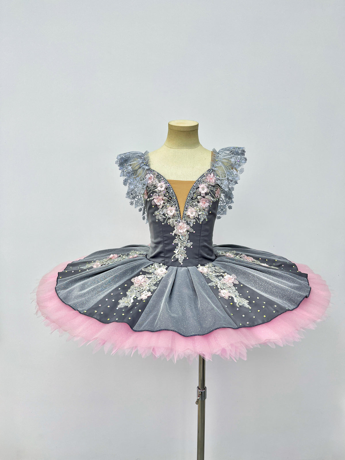 Classical Silver Blush Floral Tutu