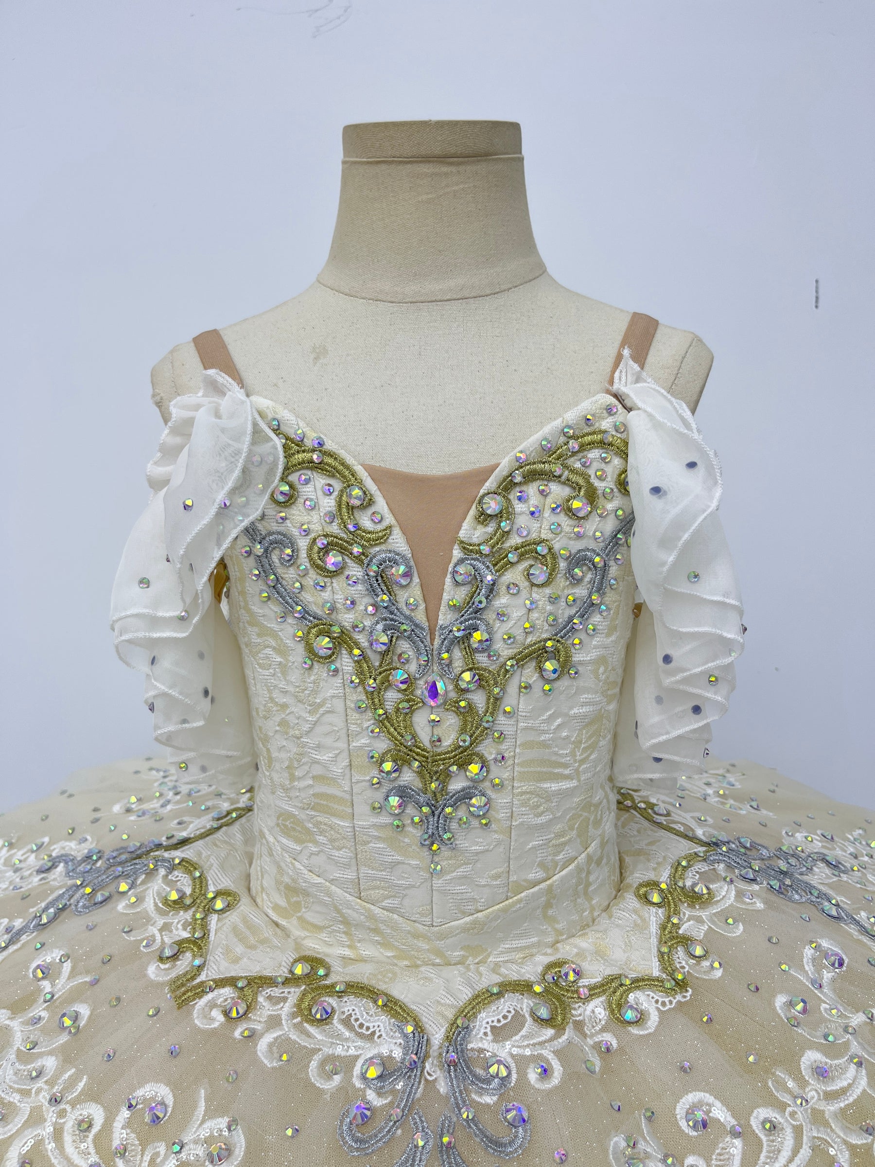 Ivory Gold Lace Classical Tutu