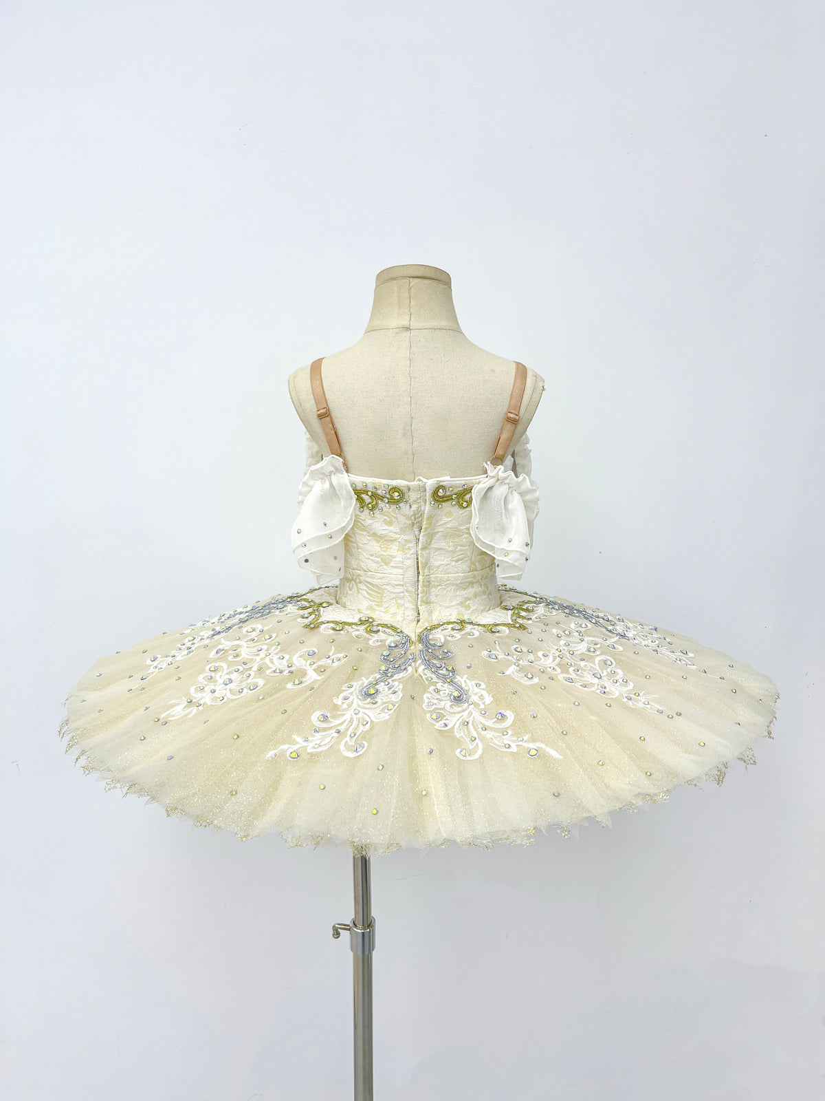 Classical Ivory Gold Lace Tutu