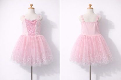 Girls Sweert Blue&Pink Princess Dress – Sequin & Tulle Birthday Costume-ALP0106