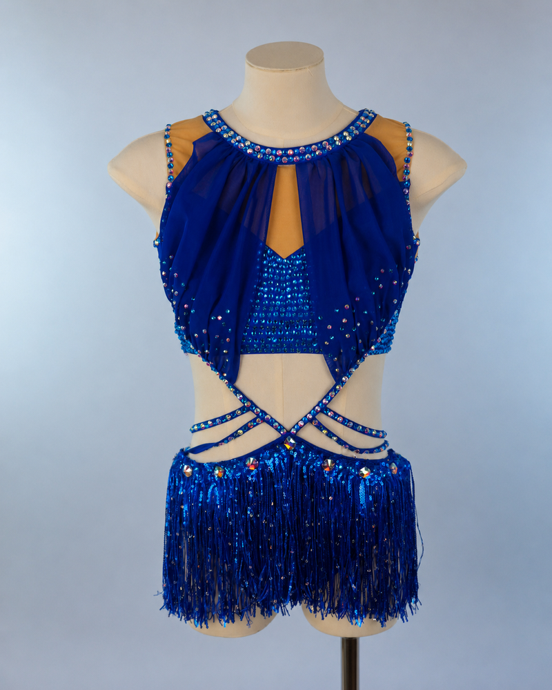 Royal Blue Fringe Lyrical Costume