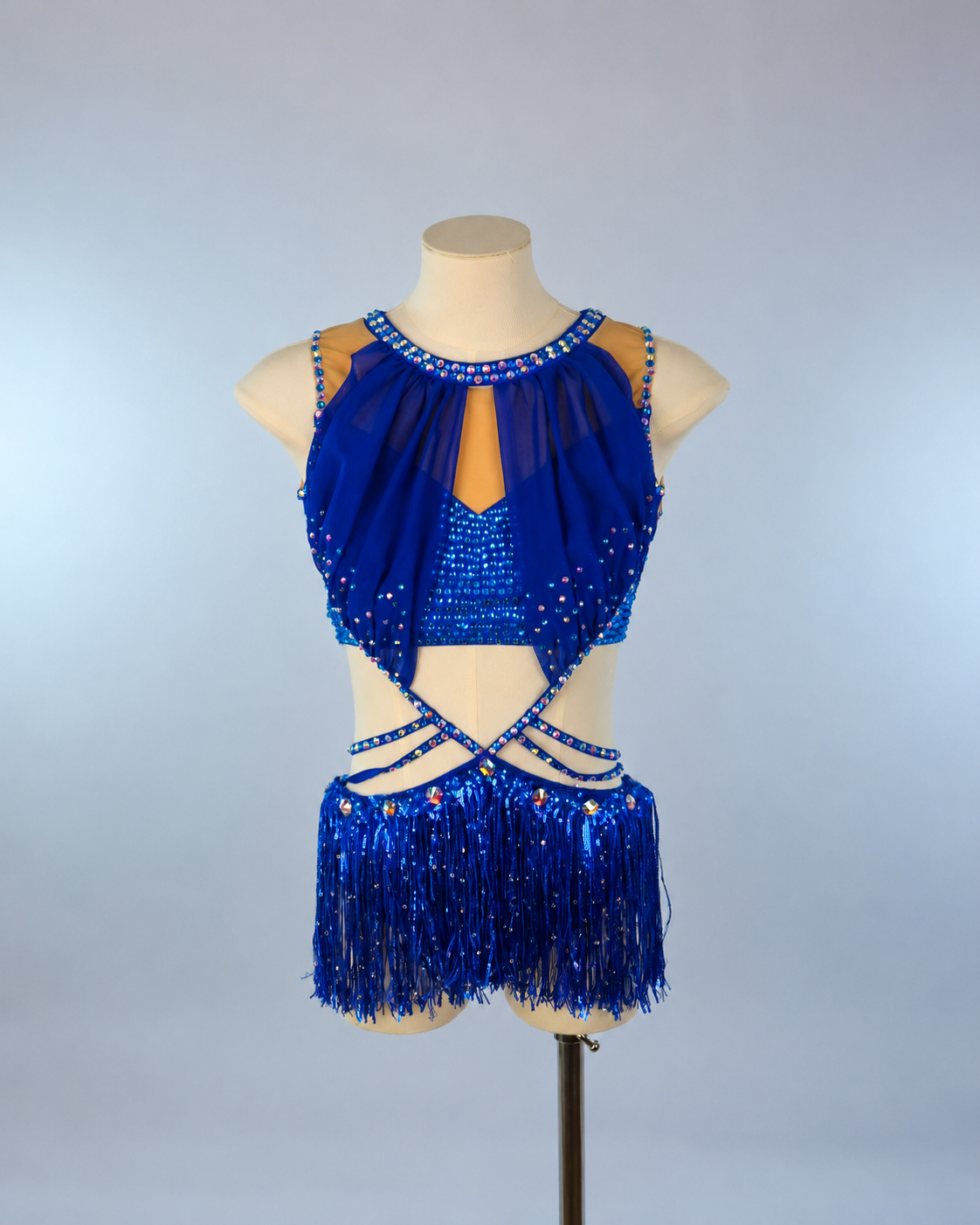 Royal Blue Fringe Lyrical Costume