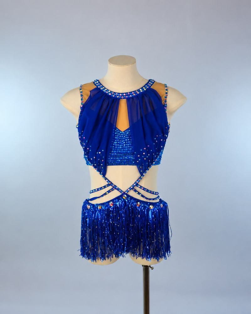 Royal Blue Fringe Lyrical Costume