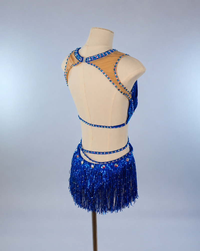 Royal Blue Fringe Lyrical Costume