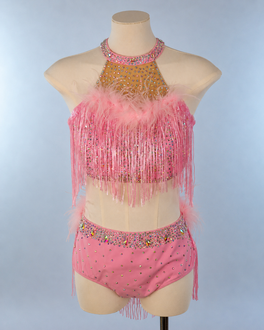 Pink Fringe Two Piece Lyrical Costume