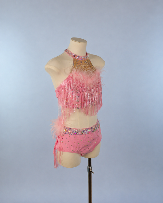 Pink Fringe Two Piece Lyrical Costume