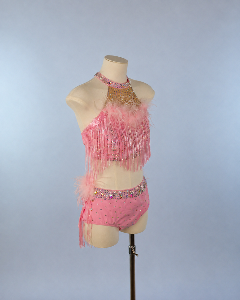 Pink Fringe Two Piece Lyrical Costume