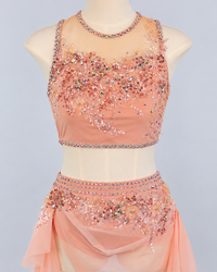 Peach Beaded Two Piece Lyrical Costume