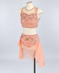 Peach Beaded Two Piece Lyrical Costume